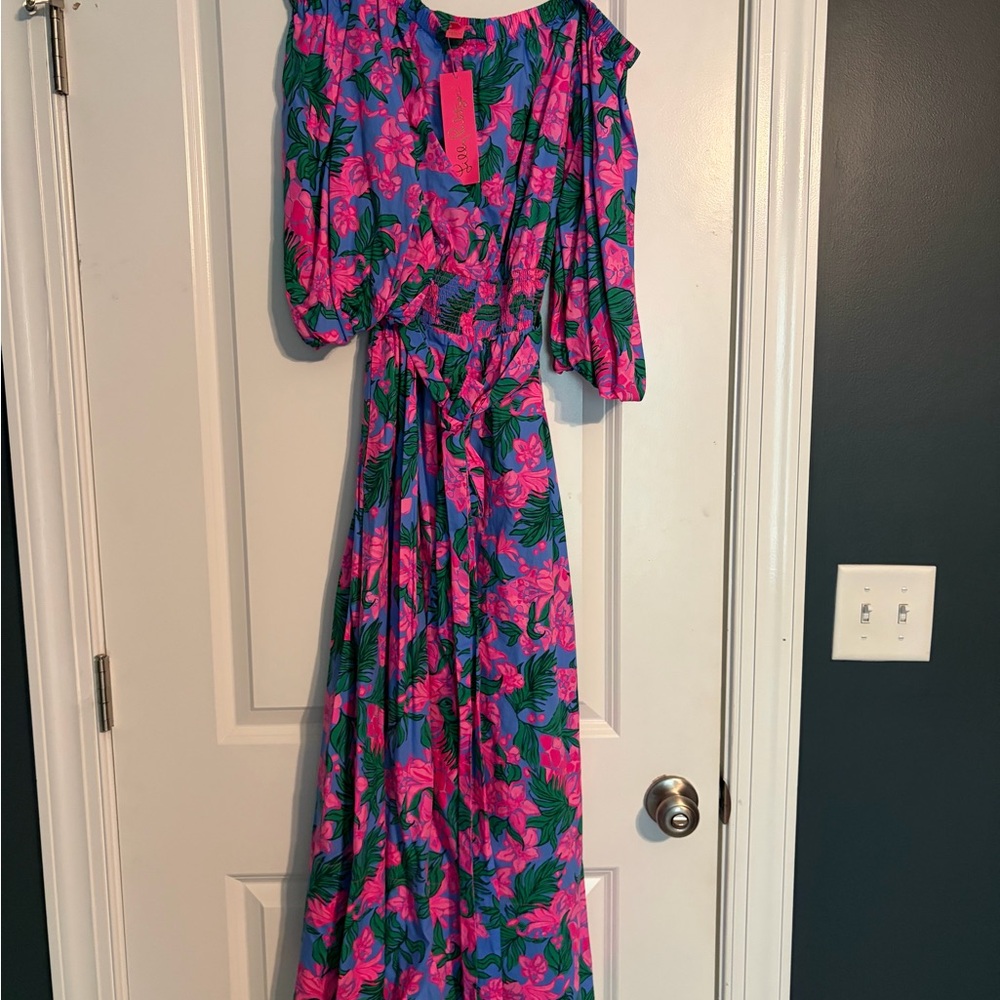 NWT Lilly Pulitzer Shawnlee Dress Safari sunset size L - Picture 3 of 7